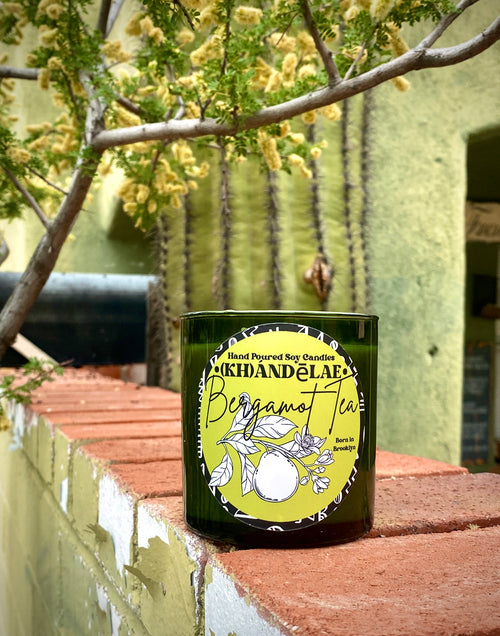 Light it. Stay a while. Bergamot Tea coconut-soy candle